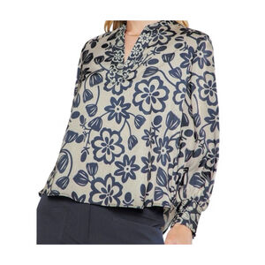 Anthropologie Current Air LA Floral Vneck Blouse Size Medium